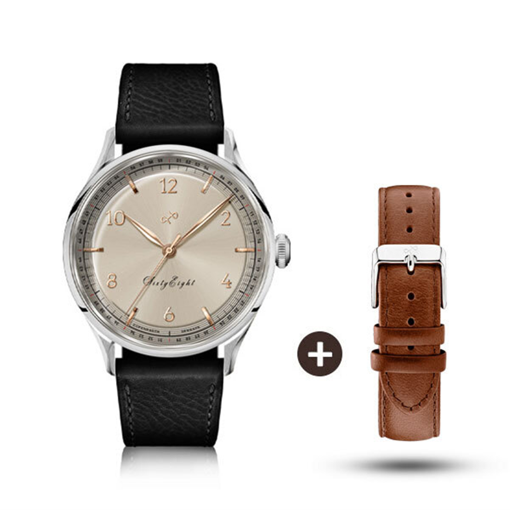 에이브이86 AV86 스코브 안데르센 시계 가죽 1968 QSH 샴페인