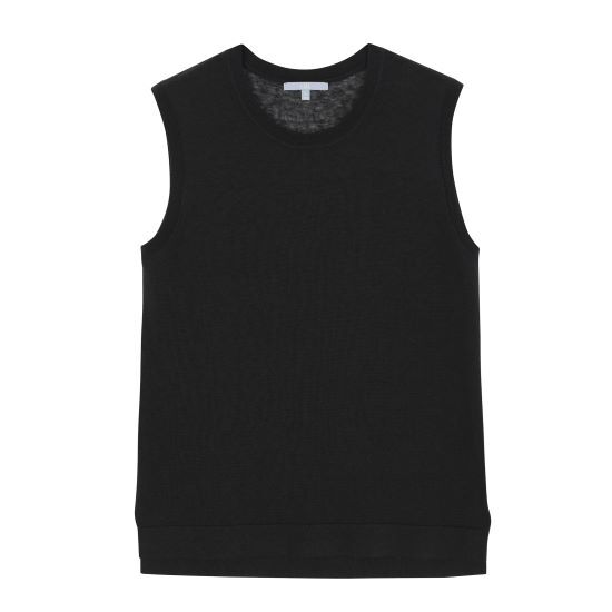[LBL]●25SS 프렌치린넨 실크시스루 슬리브리스 니트