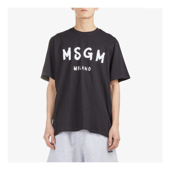 [MSGM] 남성 밀라노 로고 반팔티 블랙 MGM22MRTS347BK