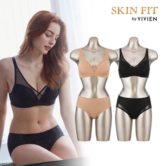 [비비안 스킨핏]SKIN FIT X-CROSS 누디 브라팬티 2세트
