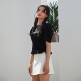 [에고이스트]8.(BLUE LABEL) 볼륨소매 레터링 프린팅 스모킹 티셔츠 (EQ2OTH14)