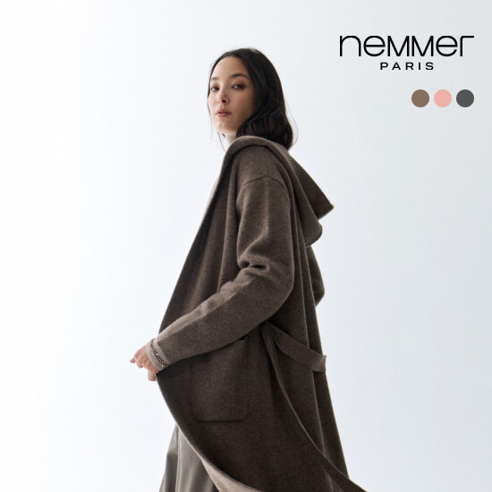 [네메르] 26FW 시그니처 폭스블렌드 더블니트 후디코트