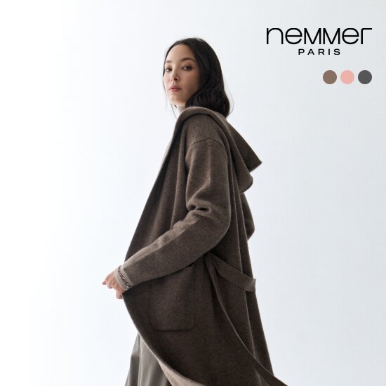 [네메르] 26FW 시그니처 폭스블렌드 더블니트 후디코트