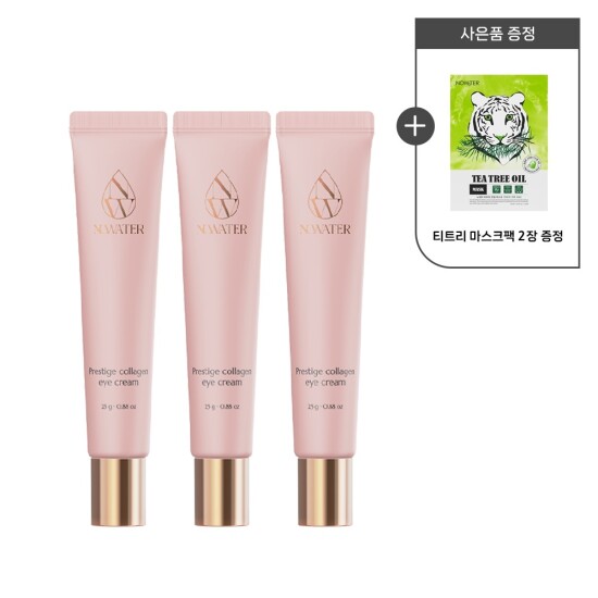 [노워터][노워터] 프레스티지 콜라겐 아이크림 25gx3개+티트리 마스크팩 2매