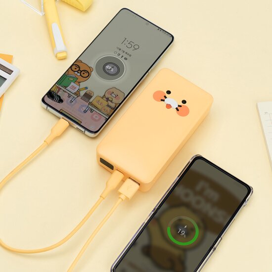 카카오프렌즈 사각 PD 고속 보조배터리 20000mAh(노트북 충전가능)