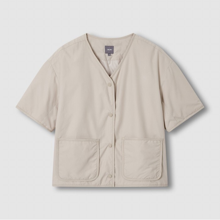 자주 [JAJU/자주] 여 루즈핏 반팔 패딩_베이지