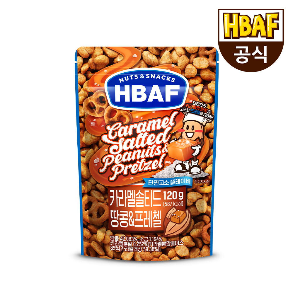 바프(길림양행) [본사직영] 바프 카라멜 솔티드 땅콩 & 프레첼 120g