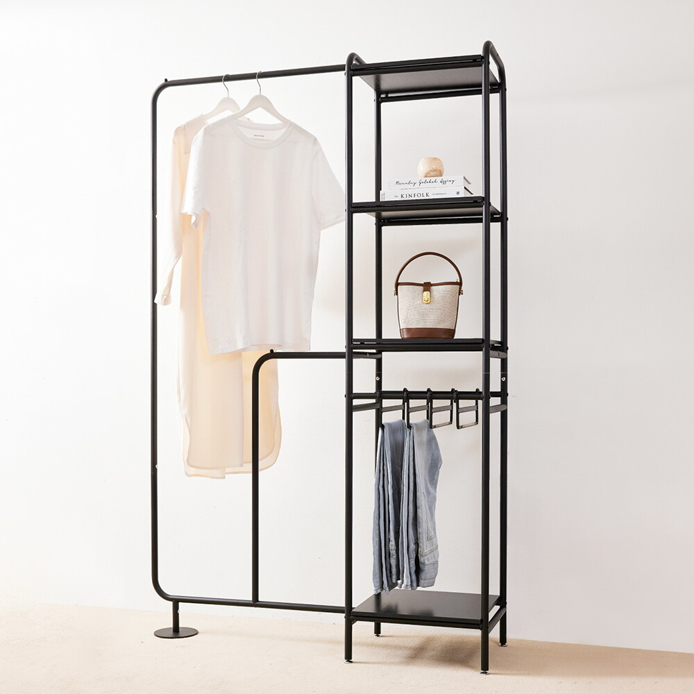 베스트바이글로벌 모빌리아 [모빌리아]멀티 드레스룸 스탠드 선반 철제 옷걸이 옷장행거 MB1136010