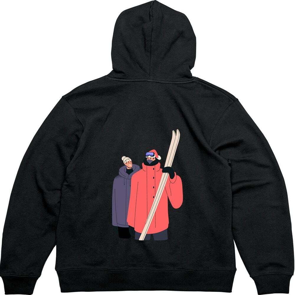 지오벤처스 헤비후드티 뒷면 스키커플 겨울을 기대해그림 다양한색상 전사이즈