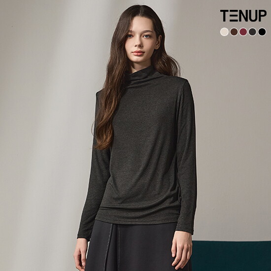 [텐업]24FW 소프트 웜 하프넥 티블라우스 5종
