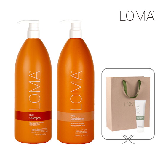 [로마][본사직영★빠른배송] 데일리 샴푸+컨디셔너 1L 세트+샴푸 88ML+쇼핑백