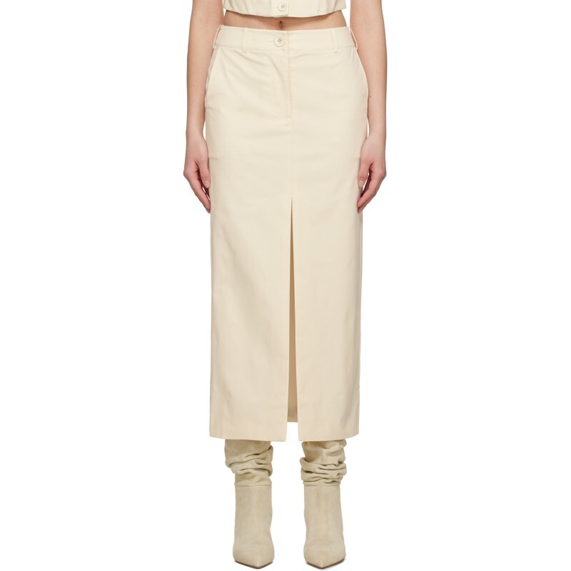 ANNA QUAN 안나 콴 안나 콴 오프 화이트 메이비스 맥시 스커트 231542F093001