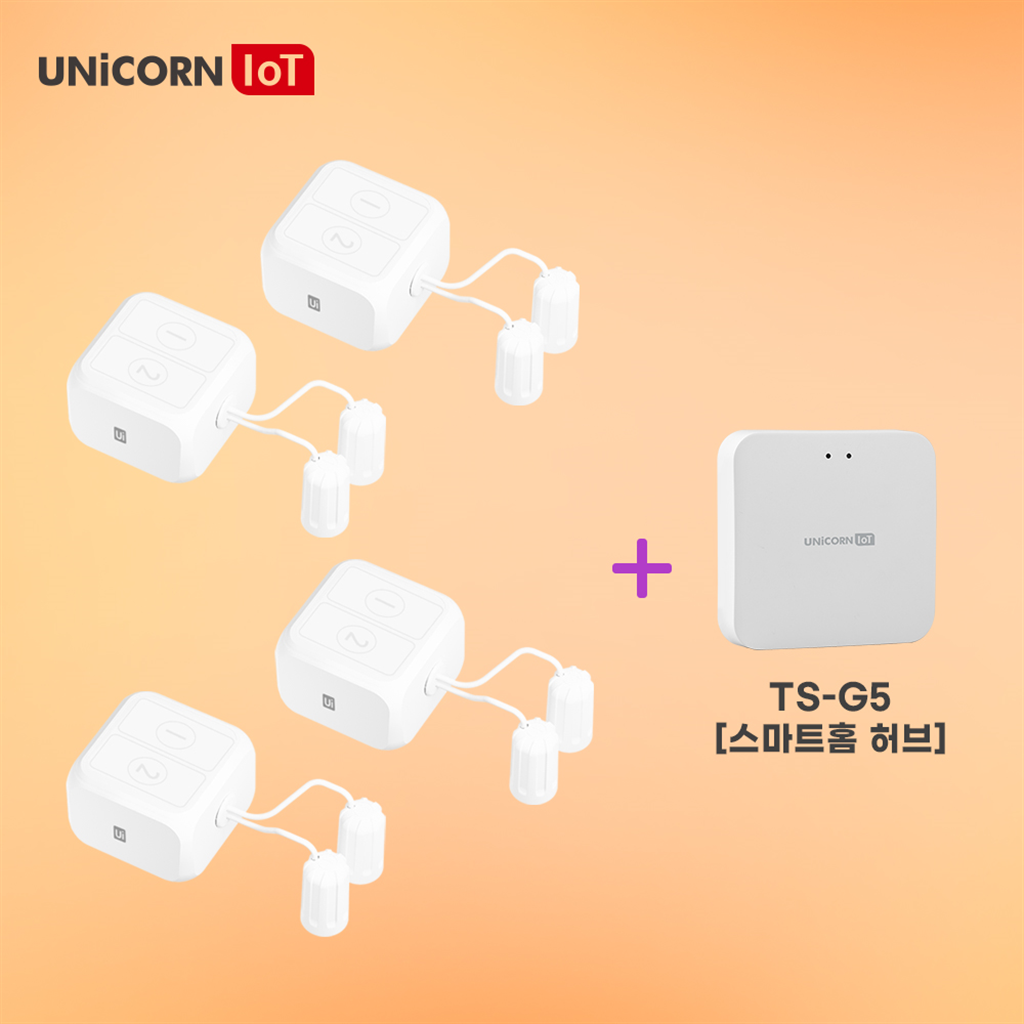 유니콘 유니콘IoT 충전식 스마트핑거터치봇 4세트 + 스마트홈허브(TS-G5) 묶음상품 원격제어 스마트스위치 TS-F7