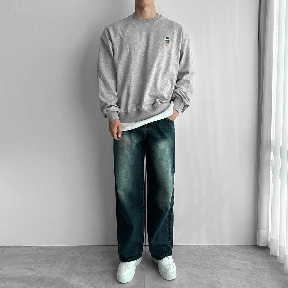 뉴메이드 뉴메이드 / 페스타 물빠짐 와이드 청바지 / 빅사이즈 36