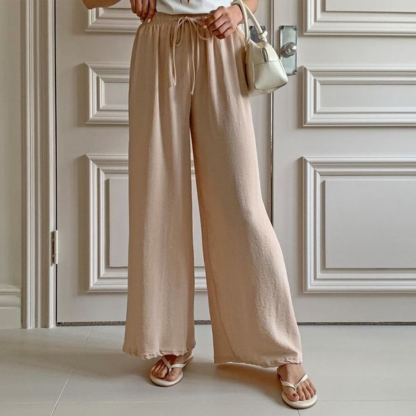 세븐제이스(7Js) 옷자락 [하프클럽/옷자락]여자 여름 홈웨어 이지웨어 밴딩 찰랑 와이드 팬츠