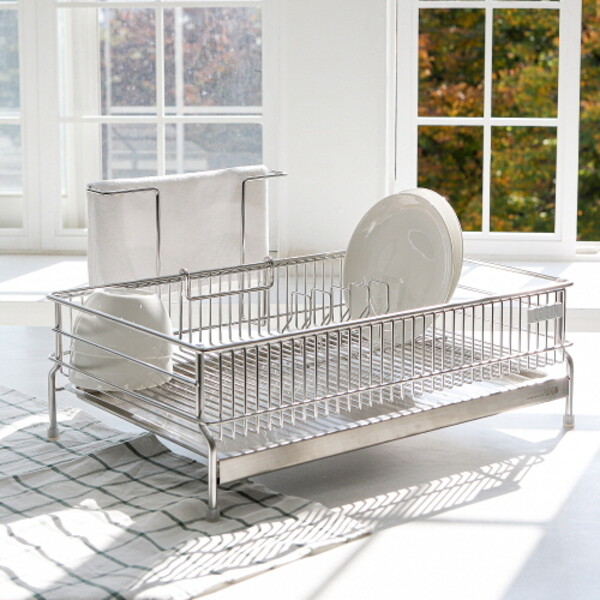 까사마루 [하프클럽/까사마루]로긴 쟁반형 올스텐 싱크대 식기건조대 1단 (풀세트)