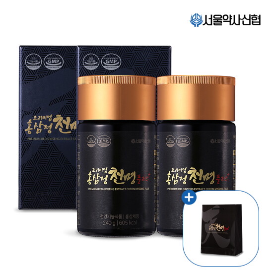 [서울약사신협][2병] 프리미엄 홍삼정 천명 플러스 농축액 240g 2세트 +쇼핑백증정