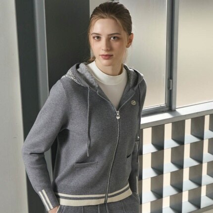 힐크릭 [힐크릭]여성골프웨어 겨울니트 니트 셋업 집업 스웨터 1HCSWWU904GRY