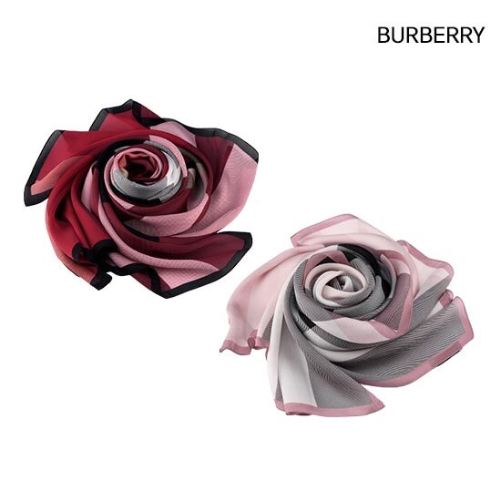 BURBERRY 체크 실크 롱 스카프 (40148331/ 40148321)