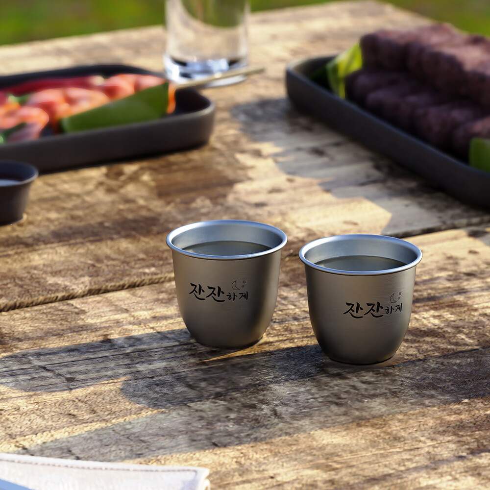 기타브랜드 스텐 소주잔 2pcs 스테인리스 술잔