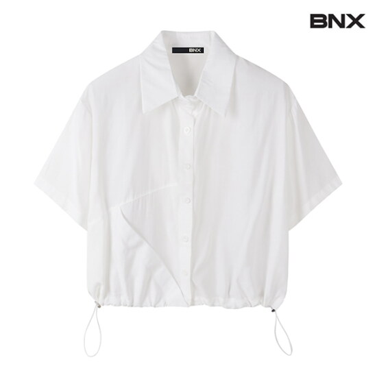 [BNX]카라넥 버튼업 스트링 여성 반팔 셔츠 (BW1BL018L0)