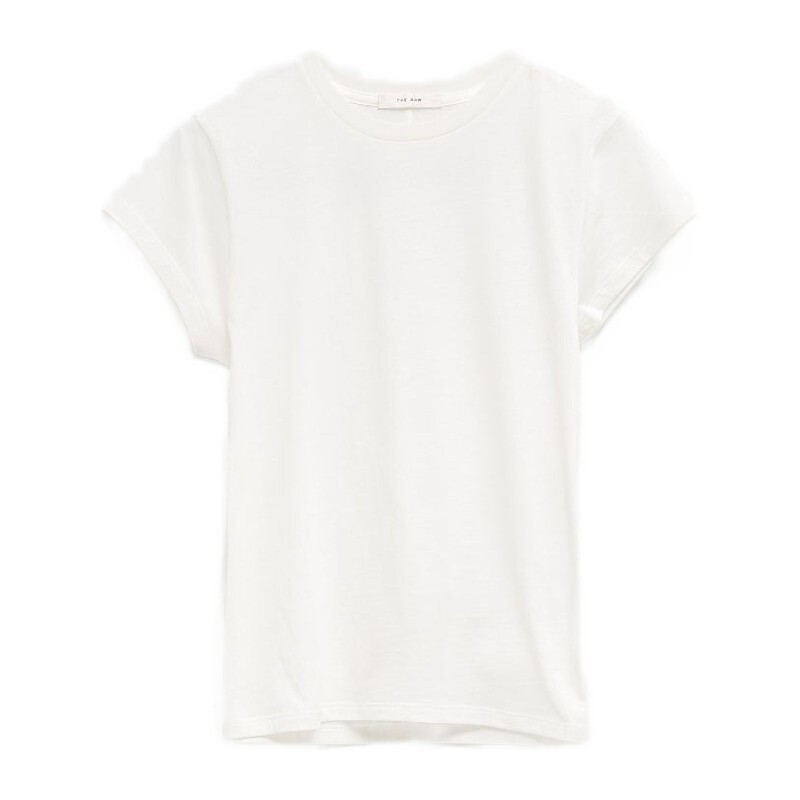 더로우 더로우 라벨 넥라인 크루넥 반팔 티셔츠 10870K717 OWH OFF WHITE