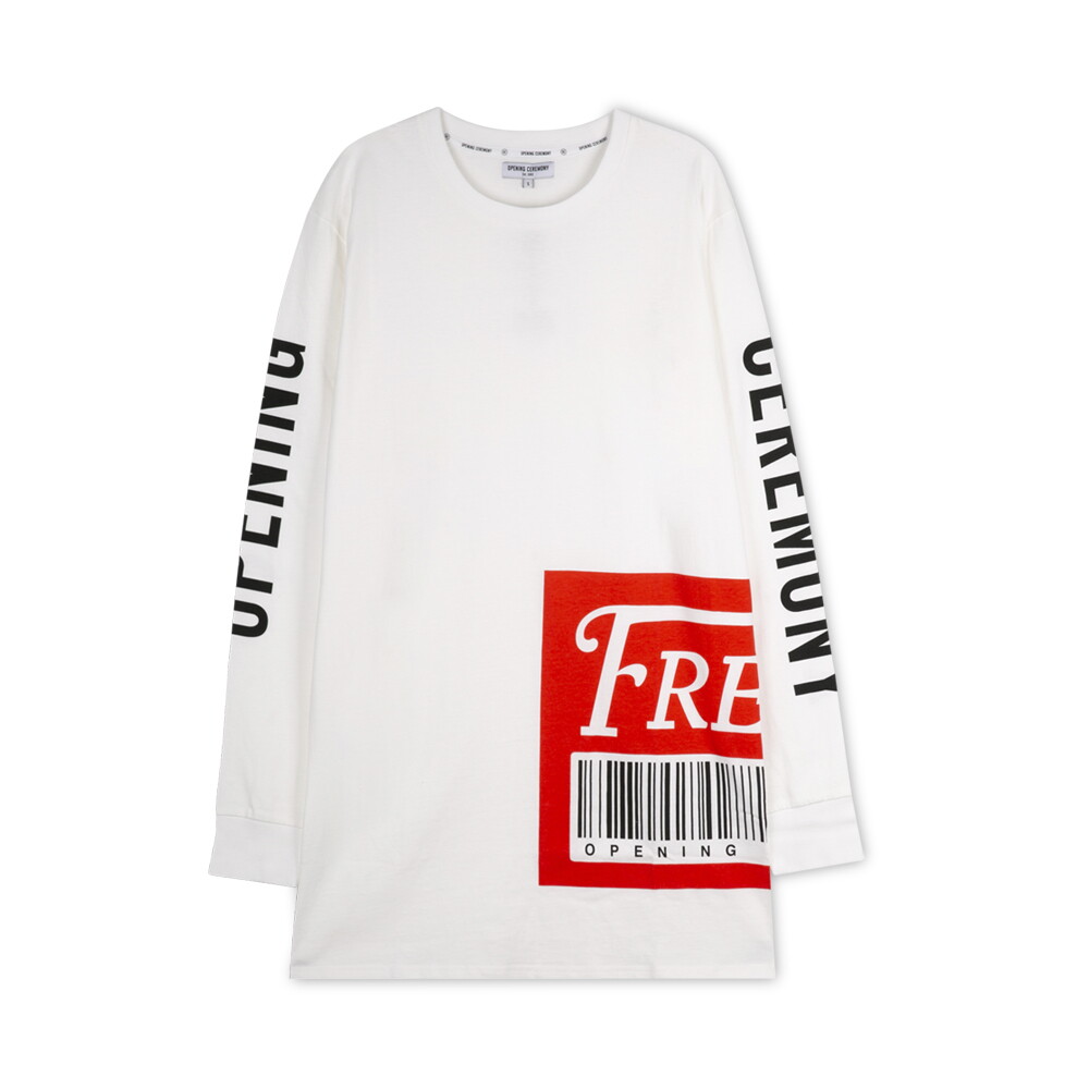 오프닝 세레모니 오프닝세레모니 남성 로고 프린팅 화이트 긴팔티 M507530401 110