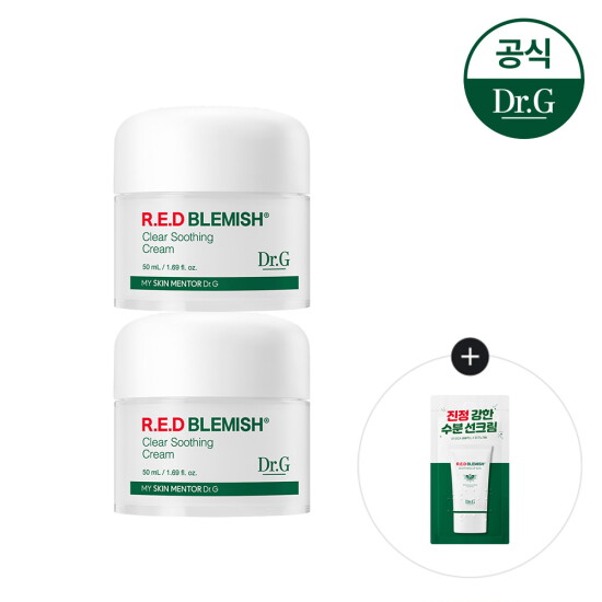 [닥터지][닥터지]레드 블레미쉬 클리어 수딩 크림 50ml 듀오 기프트 세트 (증)레드 블레미쉬 수딩 업 선 2ml
