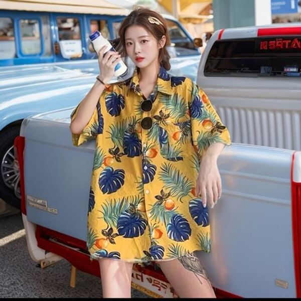 알티피아 알티피아 [하프클럽/알티피아]휴양지 바캉스룩 알로하 하와이안반팔셔츠 야자수 스탠다드 플라워패턴 톱셔츠