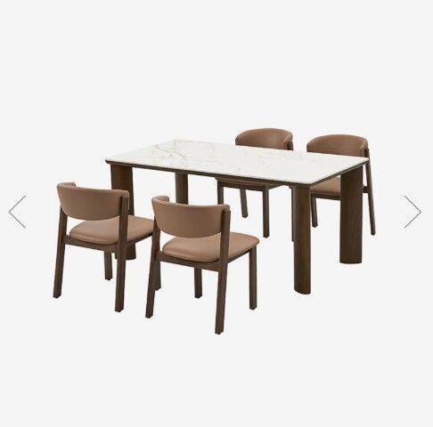 까사미아 (롯데백화점)(S상품권6만증정)에르네 세라믹식탁 4인세트 159.5cm_체어4EA