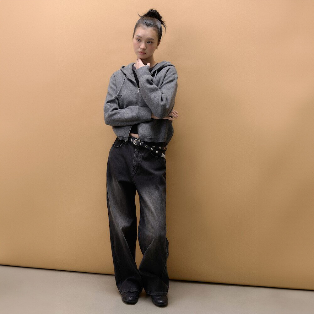 에잇세컨즈 여성 세미와이드 골지데님  애쉬 356121CCJ4