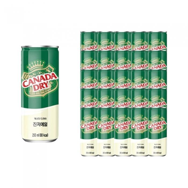 사진참조/국내산/사진참조 코카콜라 [코카콜라]캐나다드라이 진저에일  250ml 30캔 (10148259)