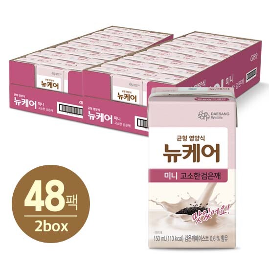 [대상웰라이프][빠른배송]뉴케어 미니 고소검은깨 (150mlx24팩), 2박스 (유통기한: 2025.01.10)
