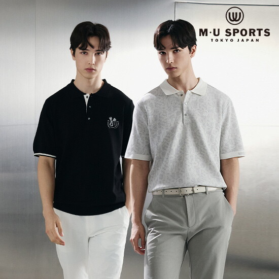 [엠유스포츠]○[엠유스포츠] 26SS 남성 반팔 카라 니트 2종 