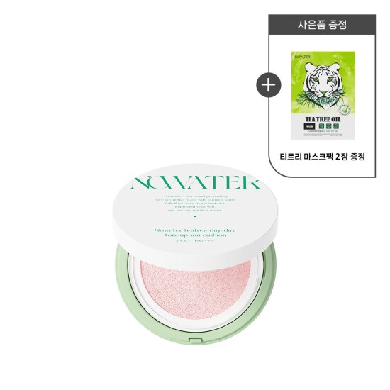 [노워터][노워터]티트리 데이데이 톤업 선쿠션+티트리 마스크팩 2매