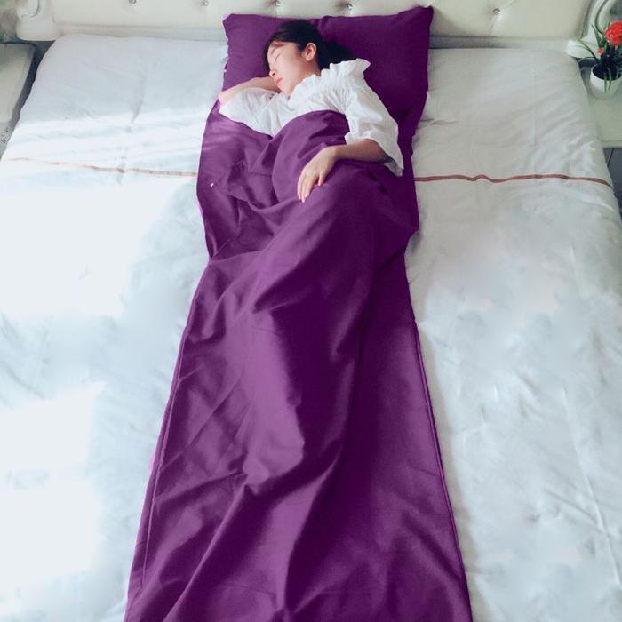 셀러허브잡화 [라일리] Rly 여행용 1인용 침구 침낭(퍼플) - 베개 미포함 G