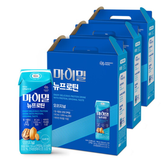 [대상웰라이프][대상웰라이프] 마이밀 마시는 뉴프로틴 오리지널맛 (190mlx16팩) 3박스 (총 48팩)