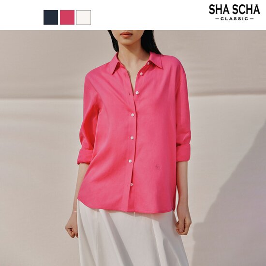 [홈쇼핑인기]샤샤 여성 린넨 블렌디드 셔츠 1종