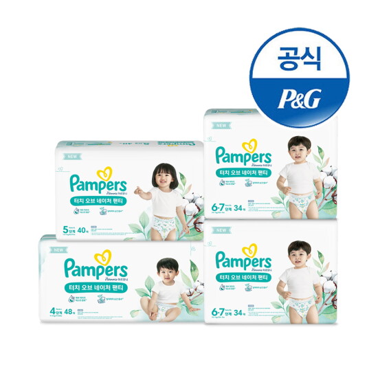 [팸퍼스]팸퍼스 터치오브네이처 팬티 기저귀 2박스