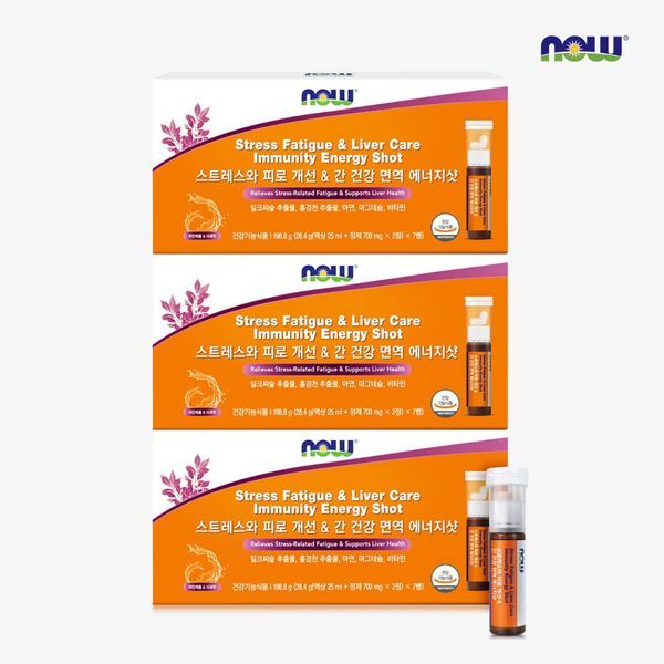 하프클럽(식품) [하프클럽/닥터엘리자베스]나우푸드 스트레스와 피로 개선   간 건강 면역 올인원 에너지샷 7개입 3박스