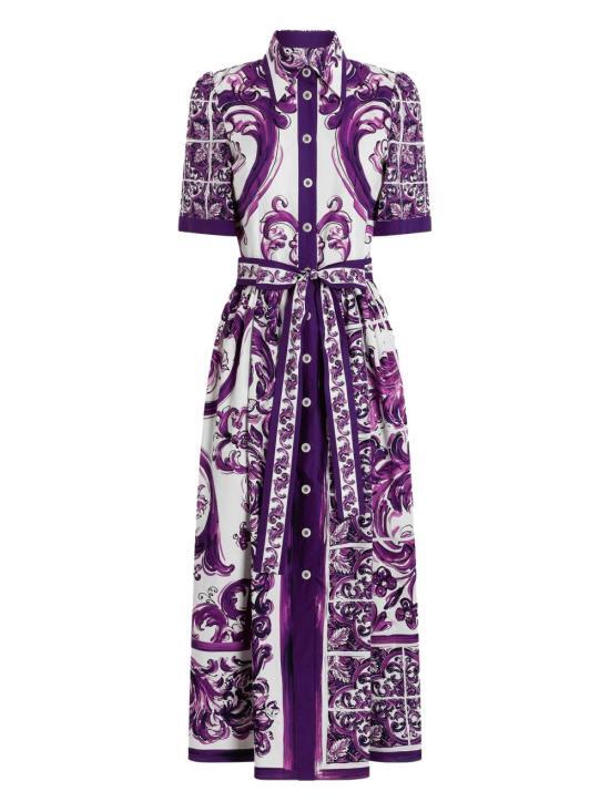 DOLCE & GABBANA 돌체앤가바나 [해외] 25FW 돌체앤가바나 롱 원피스 F6JFNT FI5JPHP5DQ Purple