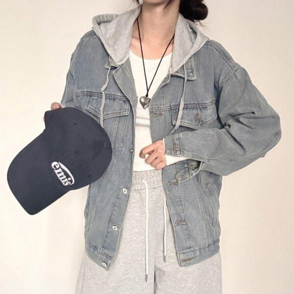 상세정보 별도표기 모노무드 [모노무드]LMO 베이직 여자 스탠다드 컬러웨이 패턴 후디 룩 진 블루진 상의자켓자켓 파일럿 차이나 카라 여성용 리얼레더