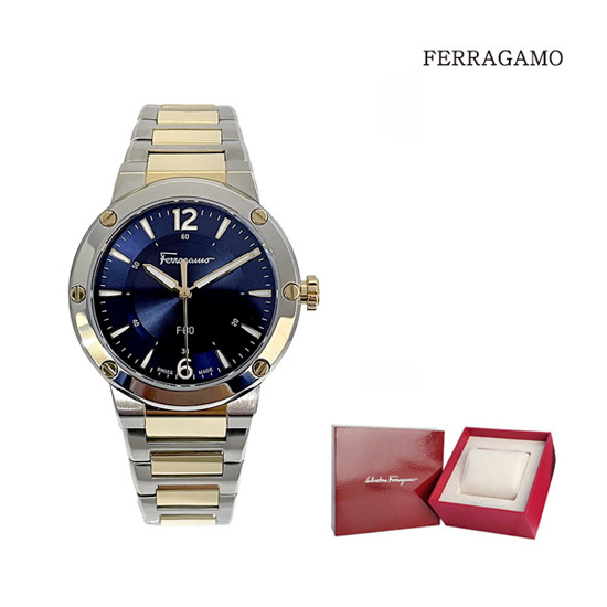 FERRAGAMO 80주년 기념 34MM 블루 다이얼 시계 (SFHX00420)