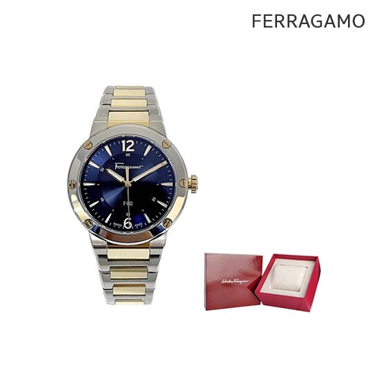 FERRAGAMO 80주년 기념 34MM 블루 다이얼 시계 (SFHX00420)