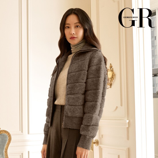 [조르쥬 레쉬]22FW 울 블렌드 카라 니트 자켓 1종
