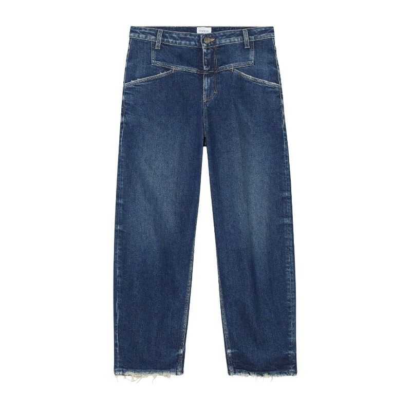 CLOSED 클로즈드 클로즈드 하이웨이스트 프레이드 헴 데님 진 C21147 0564WDBL