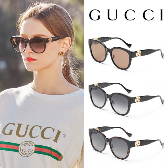 ○[22년 최신상] GUCCI 인터로킹G 선글라스 (GG1028SK) + 골드 메탈 체인