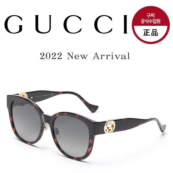 ○[22년 최신상] GUCCI 인터로킹G 선글라스 (GG1028SK) + 골드 메탈 체인