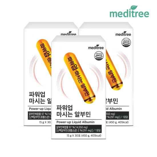 [메디트리]메디트리 파워업 마시는 알부민 3박스 (90포)  난백 액상 타우린