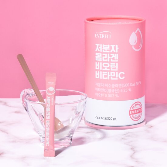 에버핏 어린저분자 피쉬콜라겐 비오틴 비타민C 60포 3통(180포)/히알루론산 먹는엘라스틴 밀크세라마이드